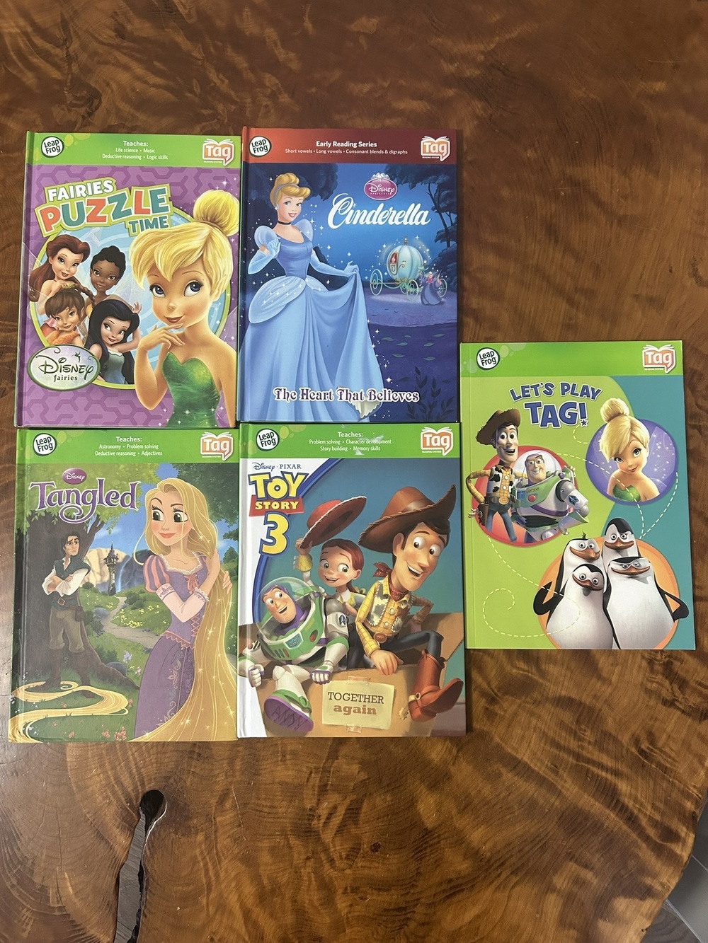 LeapFrog Tag Interactive Book Lot (5 Books) - Disney Princess, Toy Story